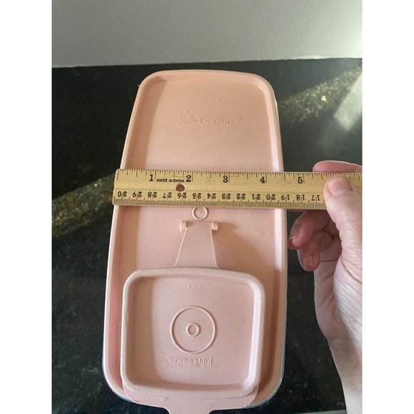 Vintage TUPPERWARE Rectangular Modular Mate #1588-1 With Pink Flip Top Seal #159 - Picture 4 of 9
